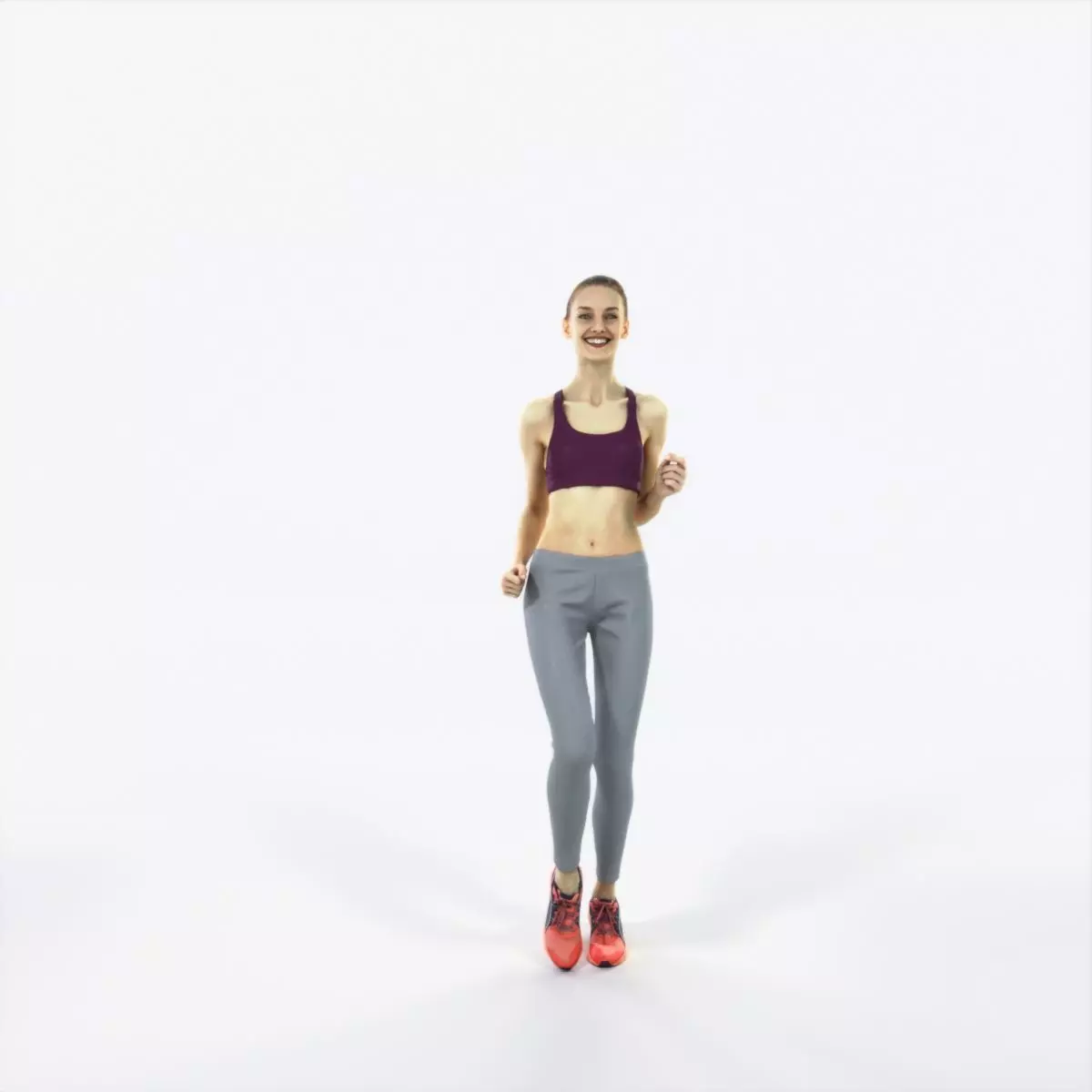 Beauty 03H Running Jogging Sports Woman Low-poly 3D model_0