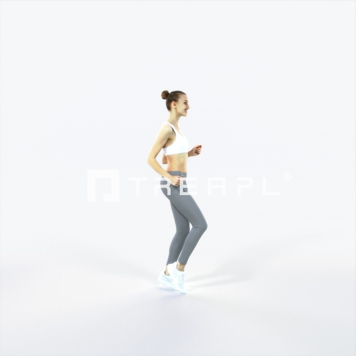 Beauty 03C Running Jogging Sports Woman Low-poly 3D model_2