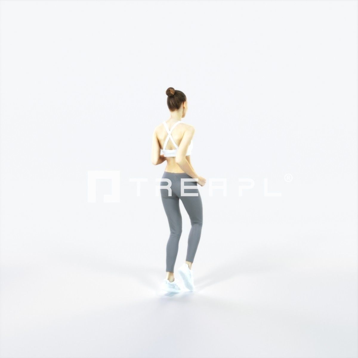 Beauty 03C Running Jogging Sports Woman Low-poly 3D model_3