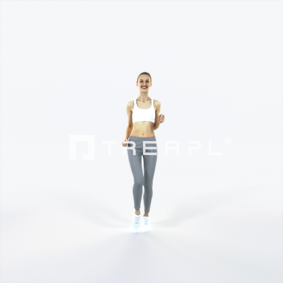 Beauty 03C Running Jogging Sports Woman Low-poly 3D model_1