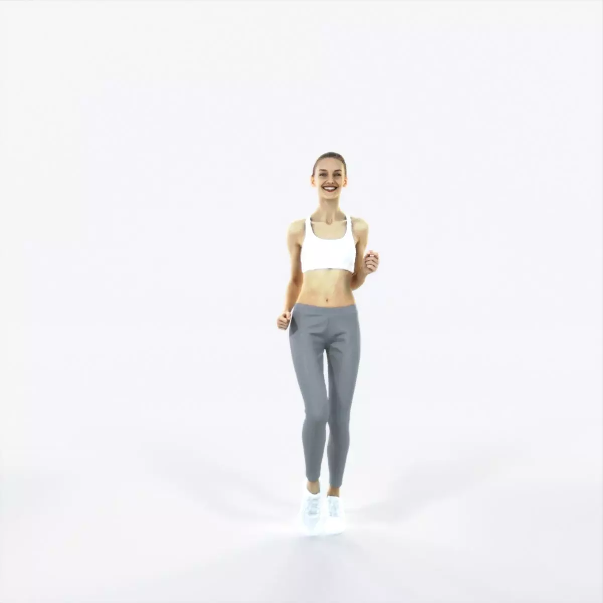 Beauty 03C Running Jogging Sports Woman Low-poly 3D model_0