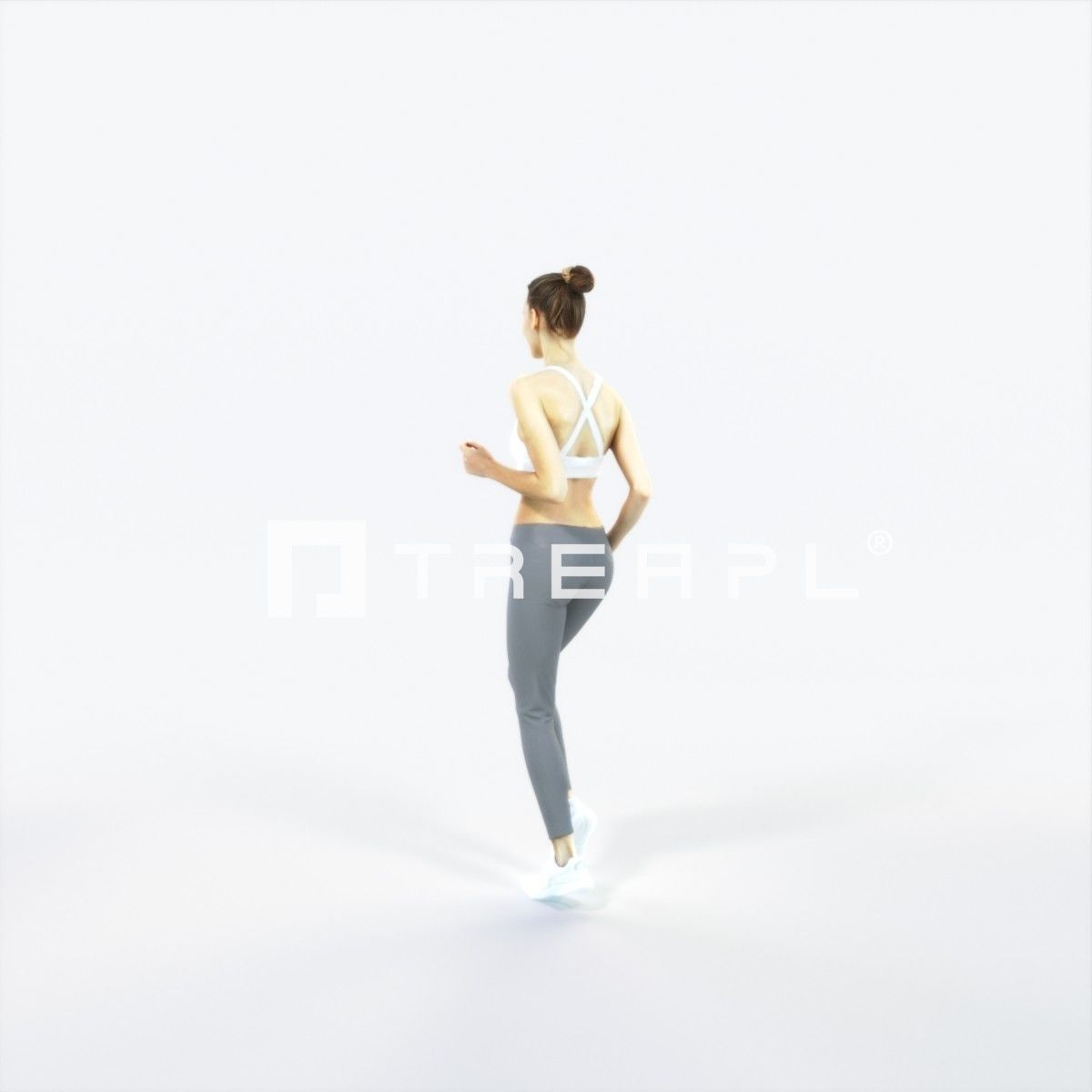 Beauty 03C Running Jogging Sports Woman Low-poly 3D model_4