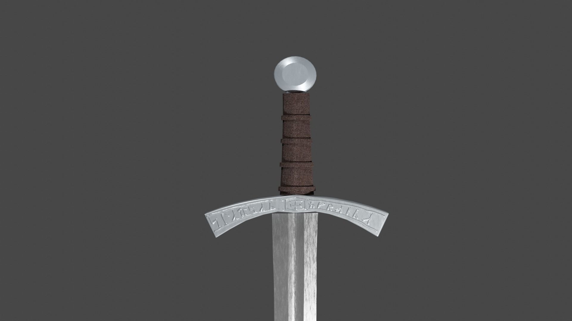 Excalibur sword with Falchion handle Low-poly 3D model_8