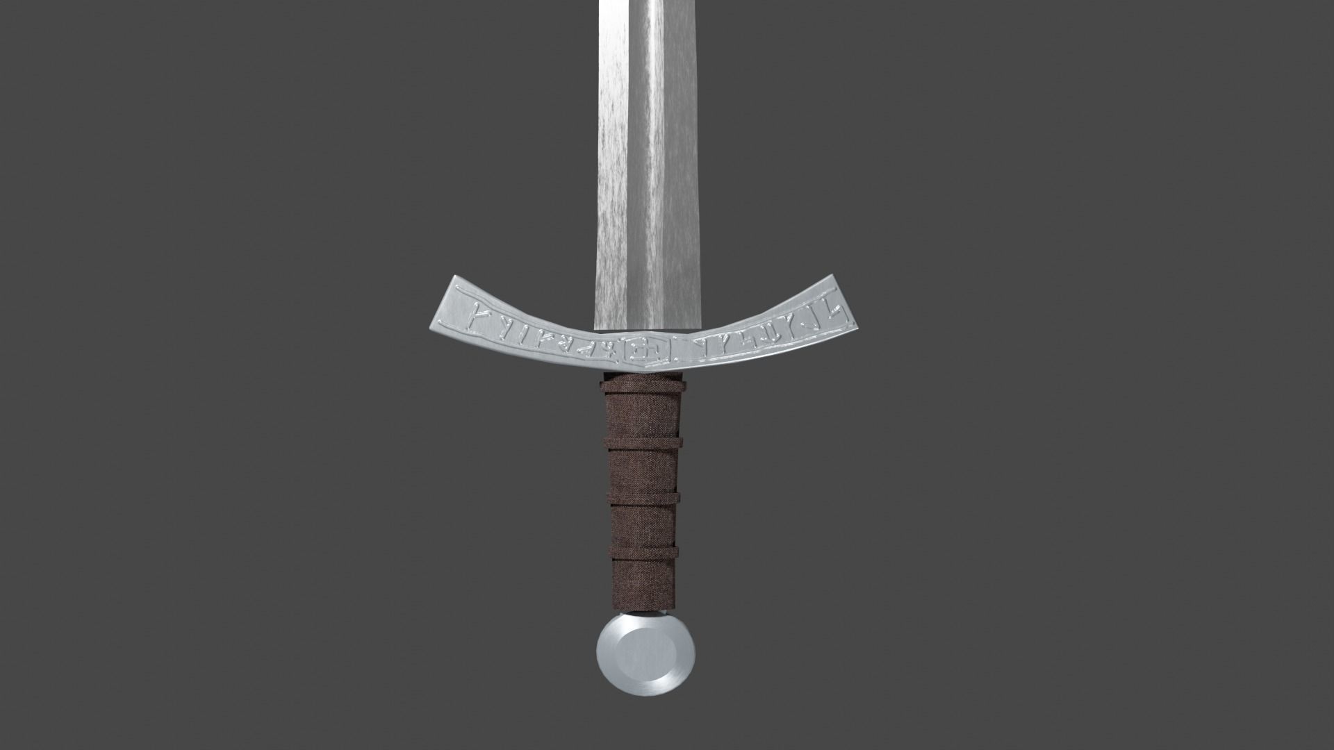 Excalibur sword with Falchion handle Low-poly 3D model_9