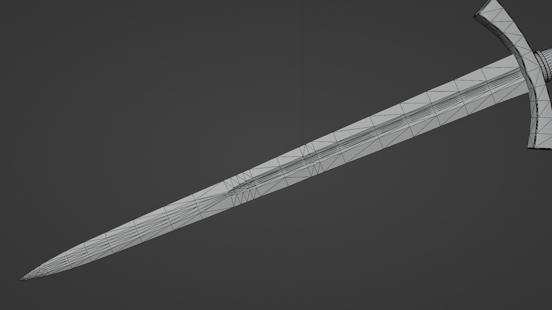 Excalibur sword with Falchion handle Low-poly 3D model_12
