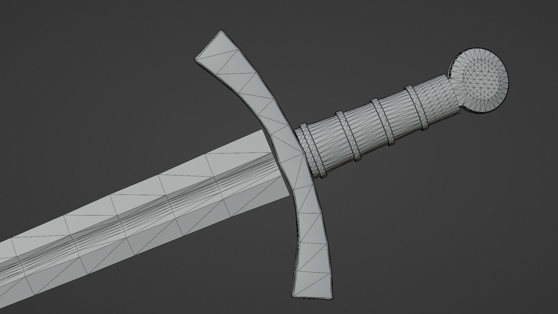 Excalibur sword with Falchion handle Low-poly 3D model_14