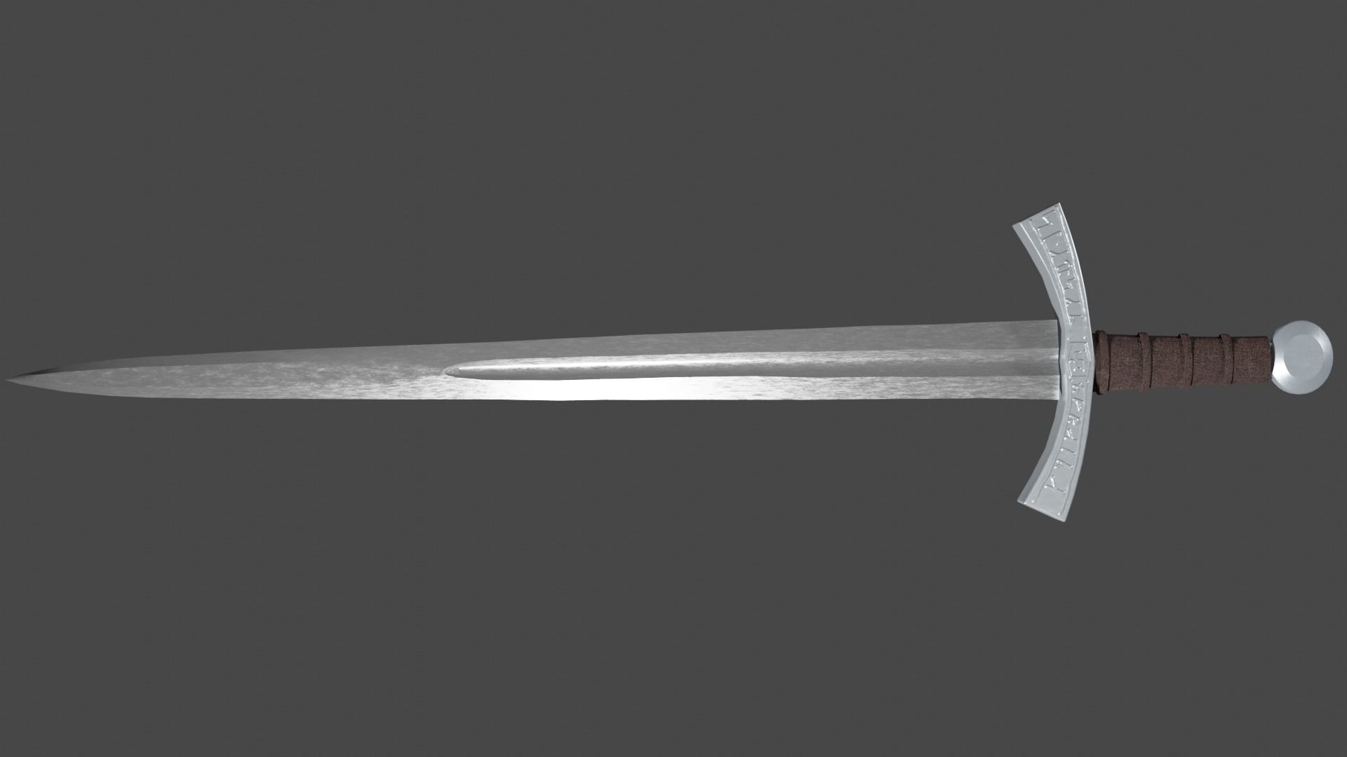 Excalibur sword with Falchion handle Low-poly 3D model_3