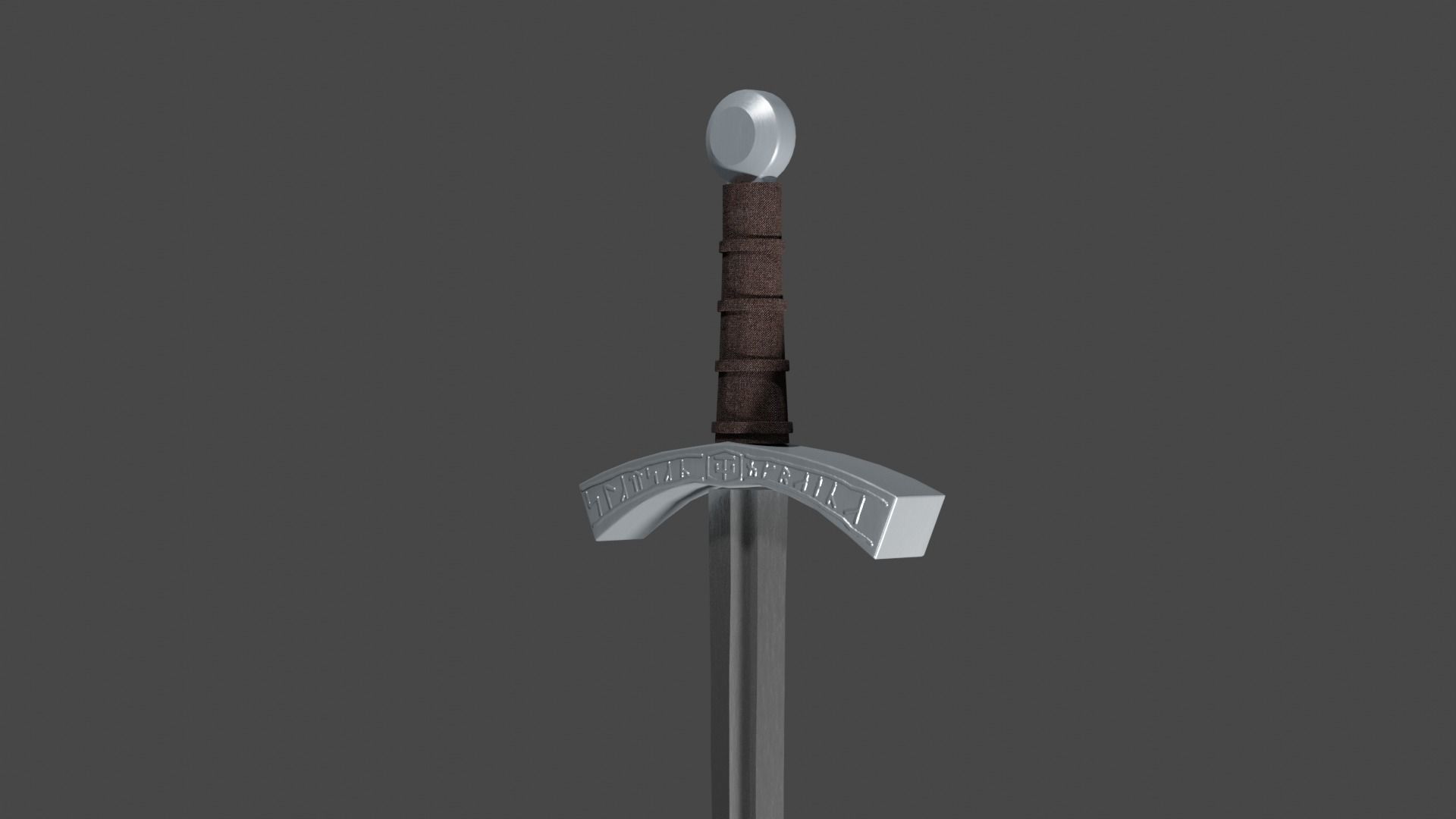 Excalibur sword with Falchion handle Low-poly 3D model_10