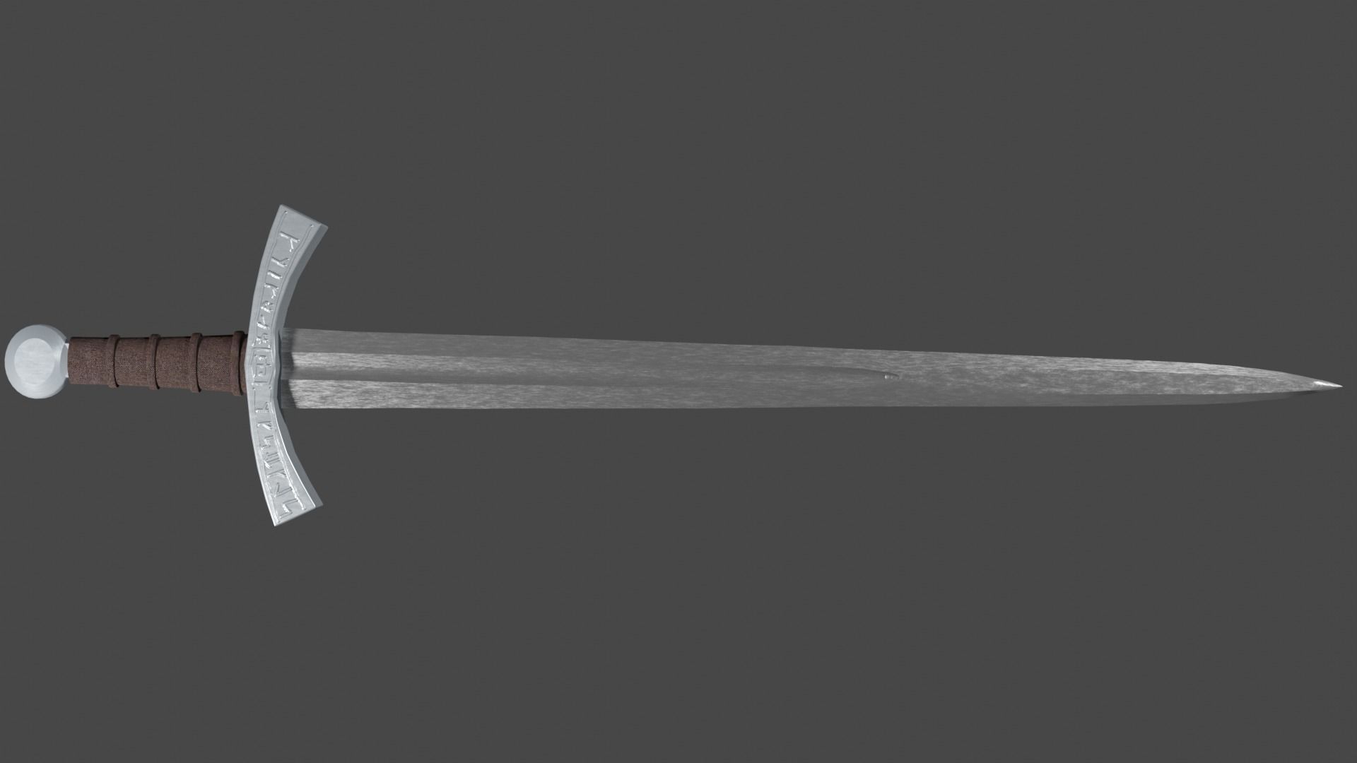 Excalibur sword with Falchion handle Low-poly 3D model_2
