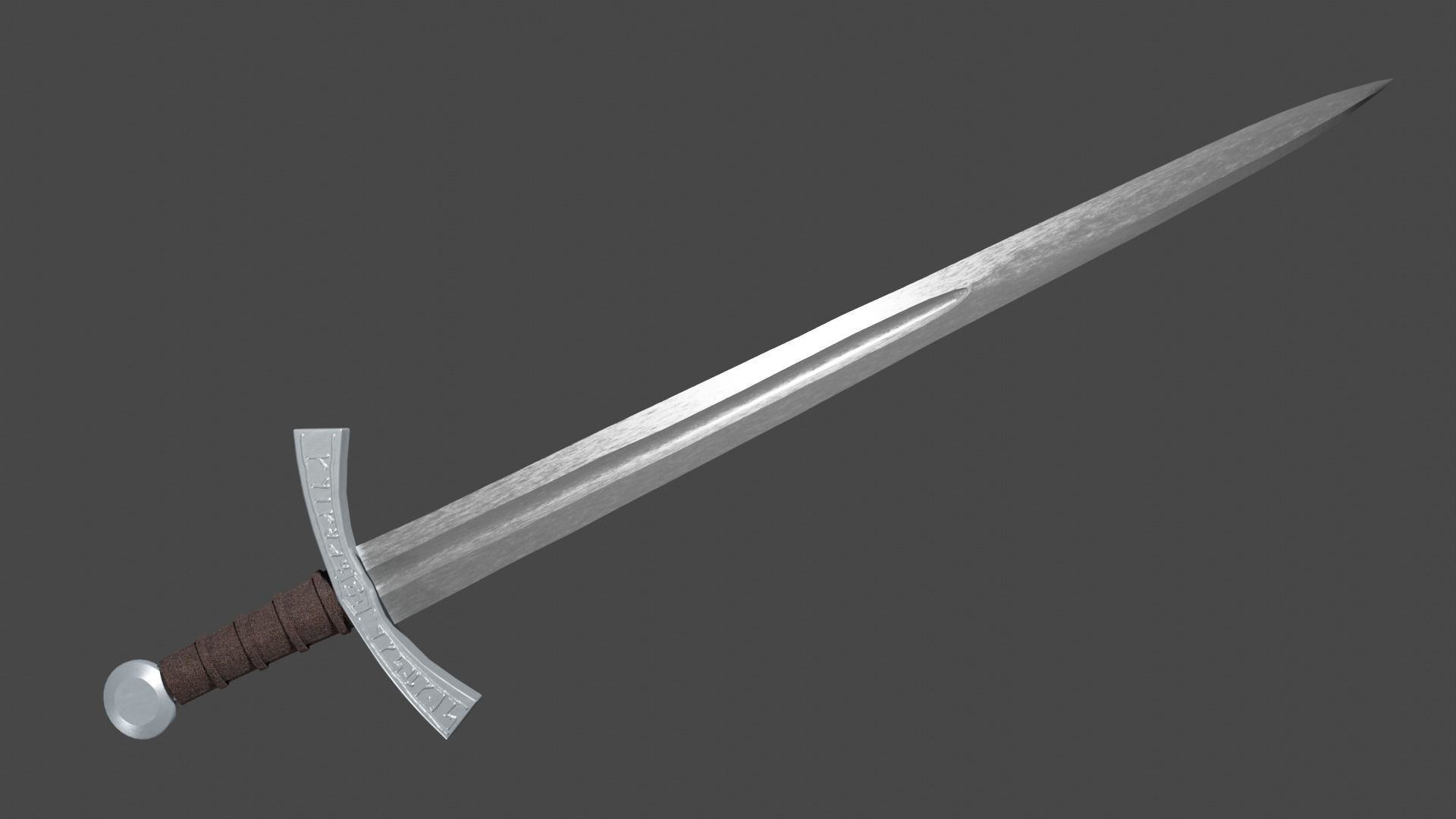 Excalibur sword with Falchion handle Low-poly 3D model_5