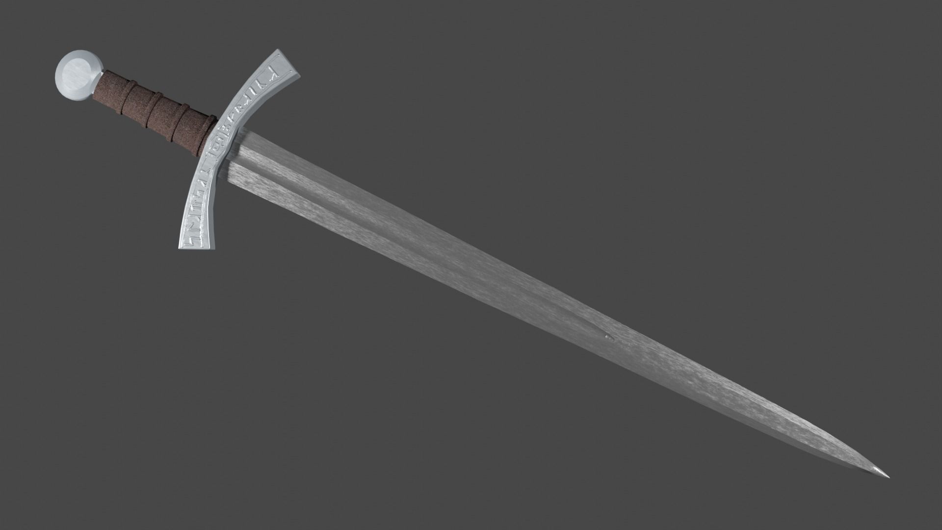 Excalibur sword with Falchion handle Low-poly 3D model_1
