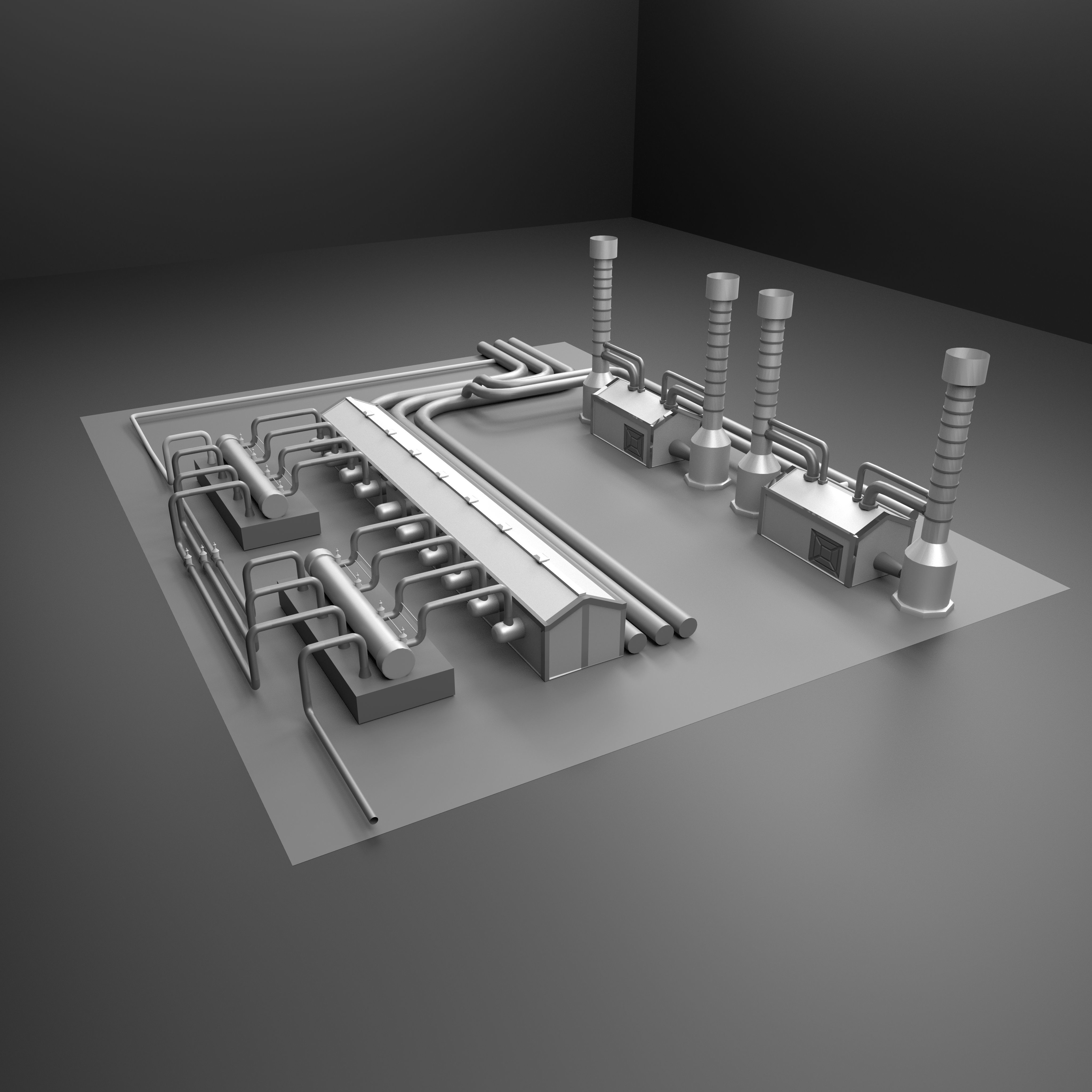 factory Low-poly 3D model_4