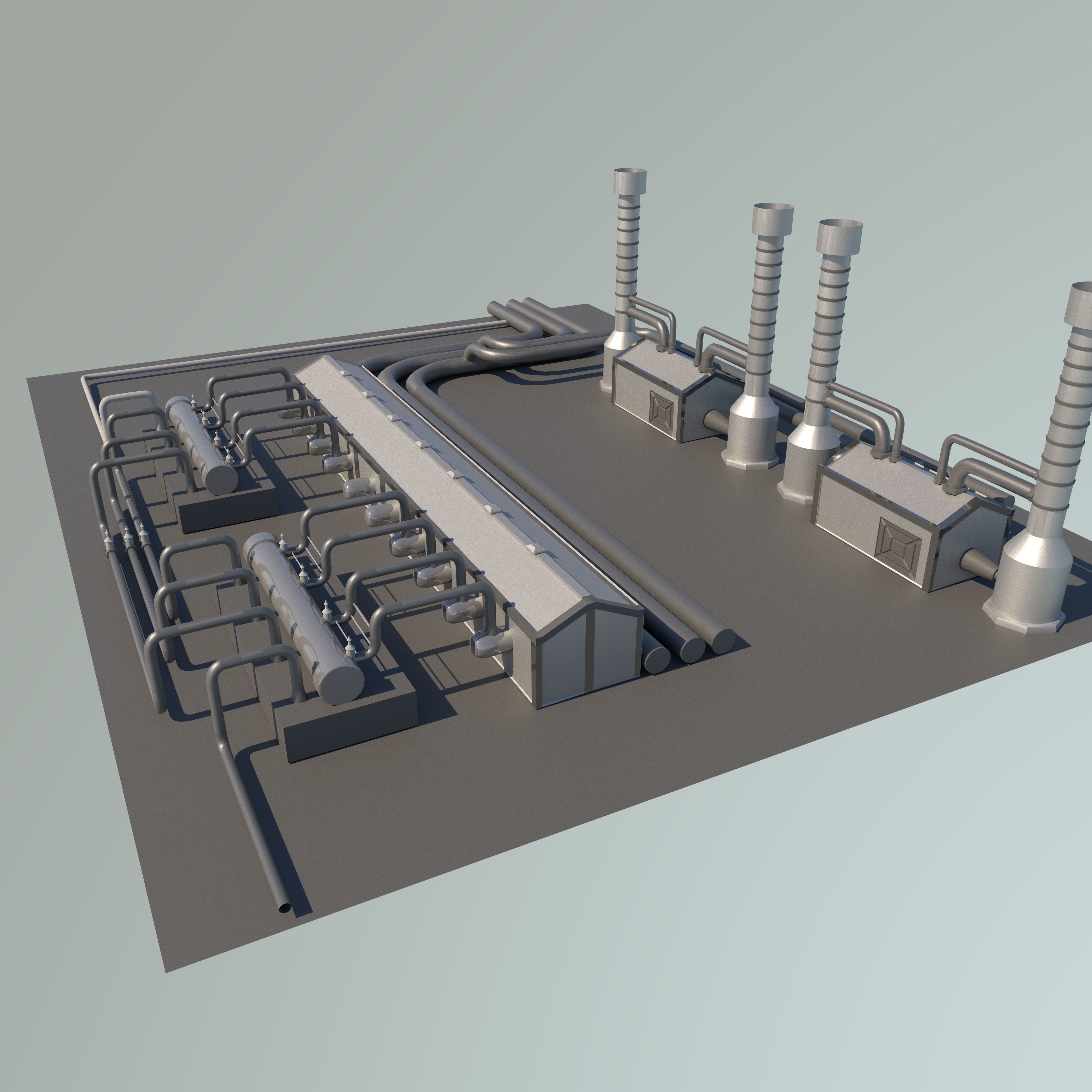 factory Low-poly 3D model_2