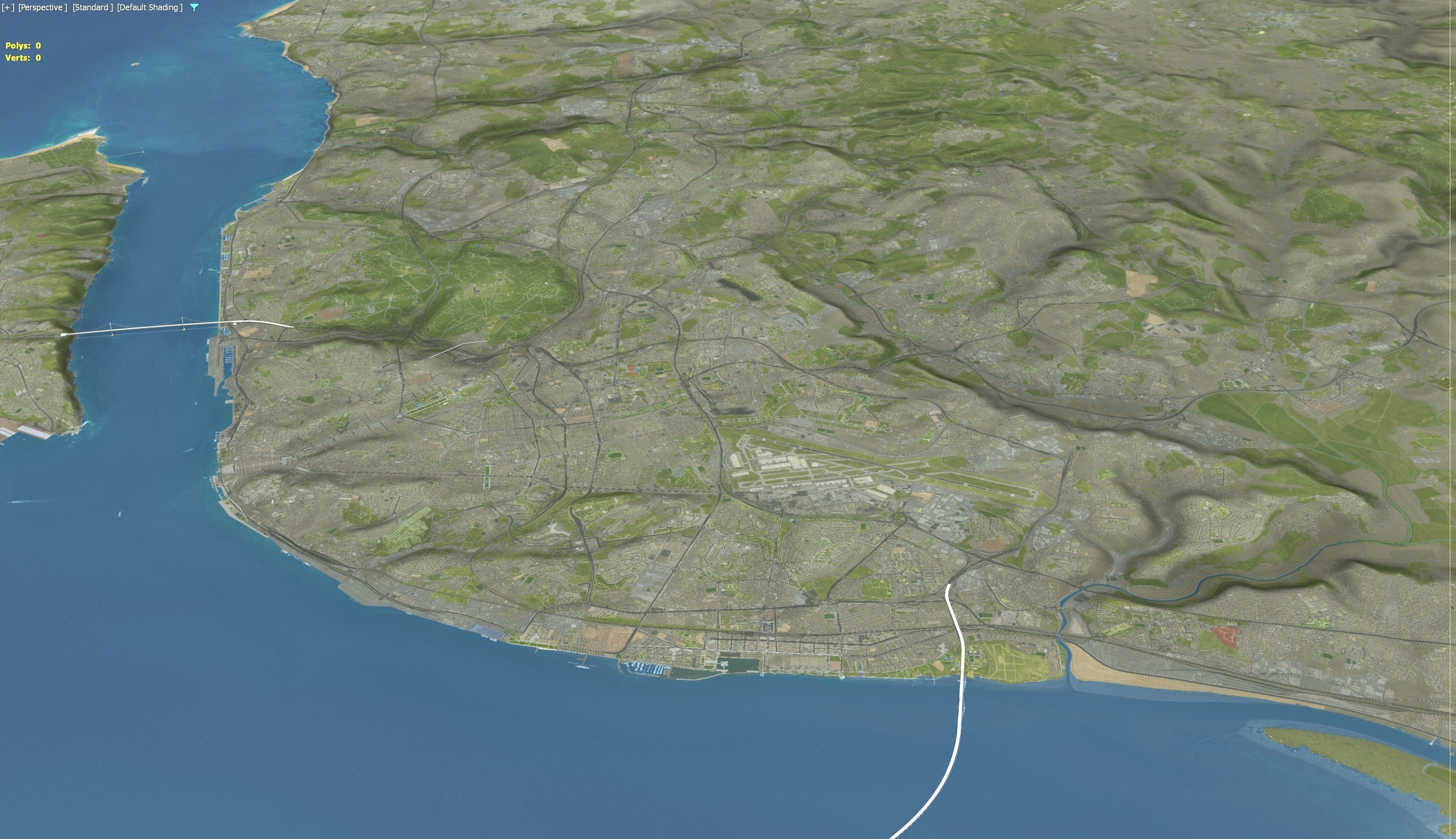 Lisbon - 3D Terrain Model Low-poly 3D model_20