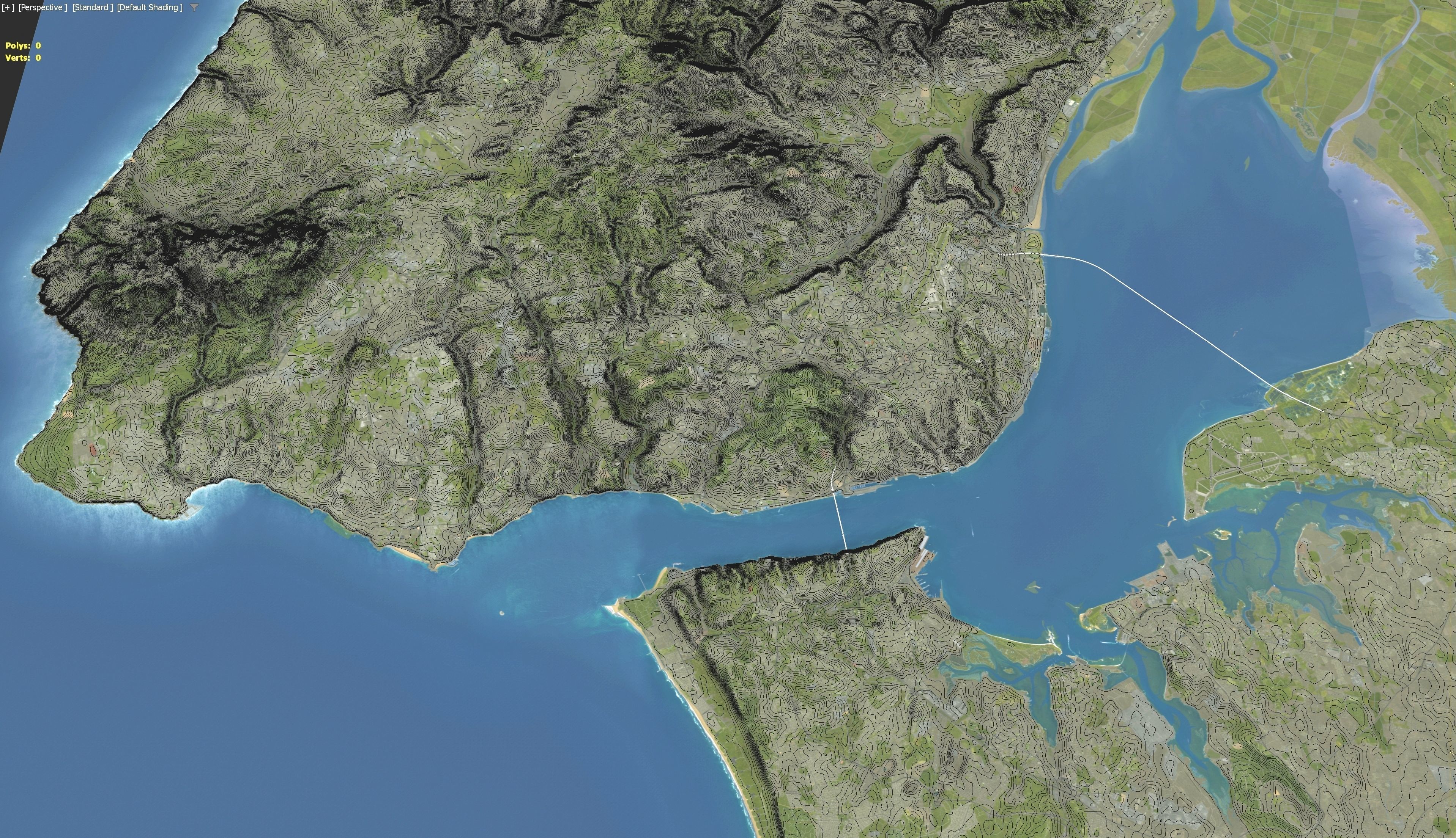 Lisbon - 3D Terrain Model Low-poly 3D model_3