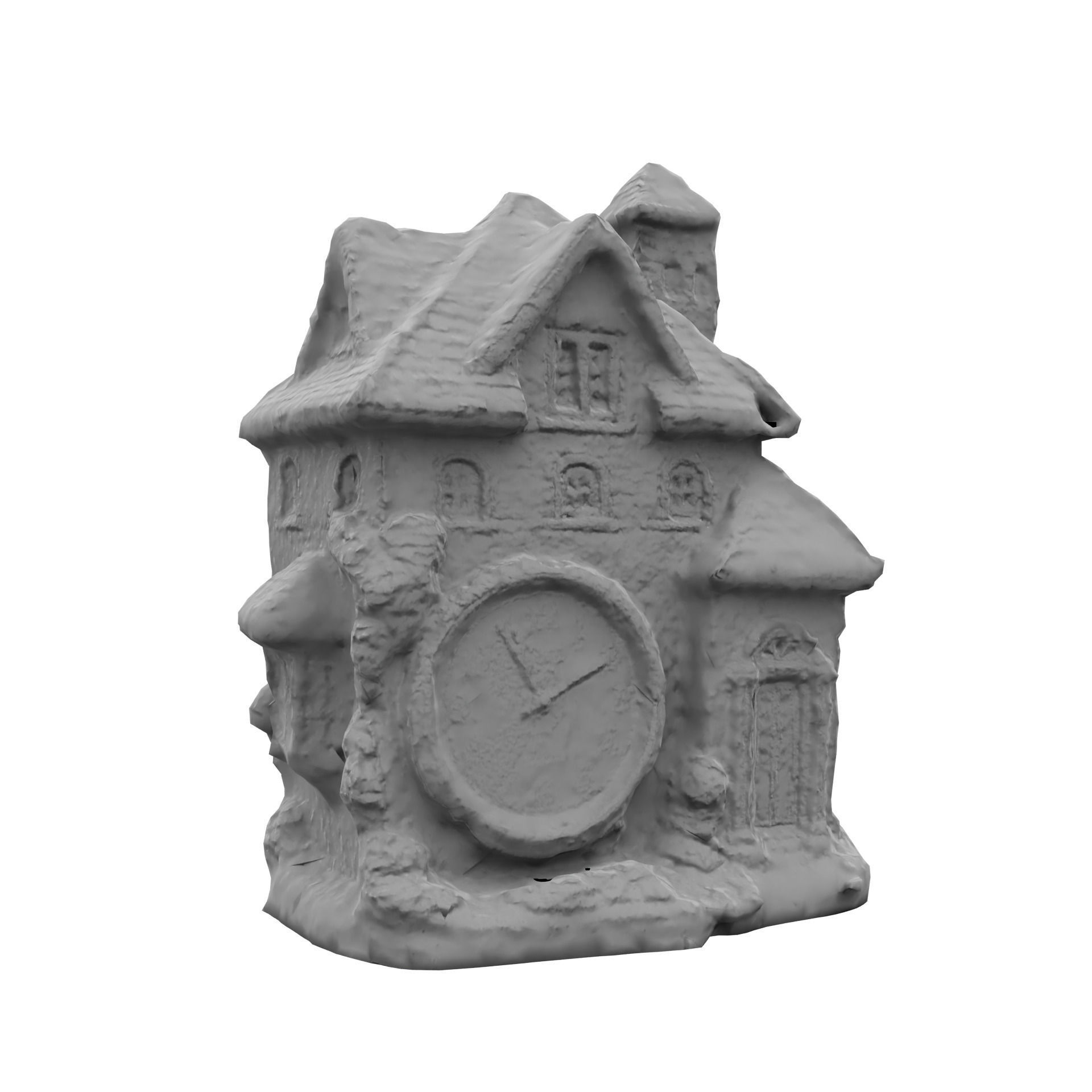 Scanned Clock House Decoration Free 3D model_4