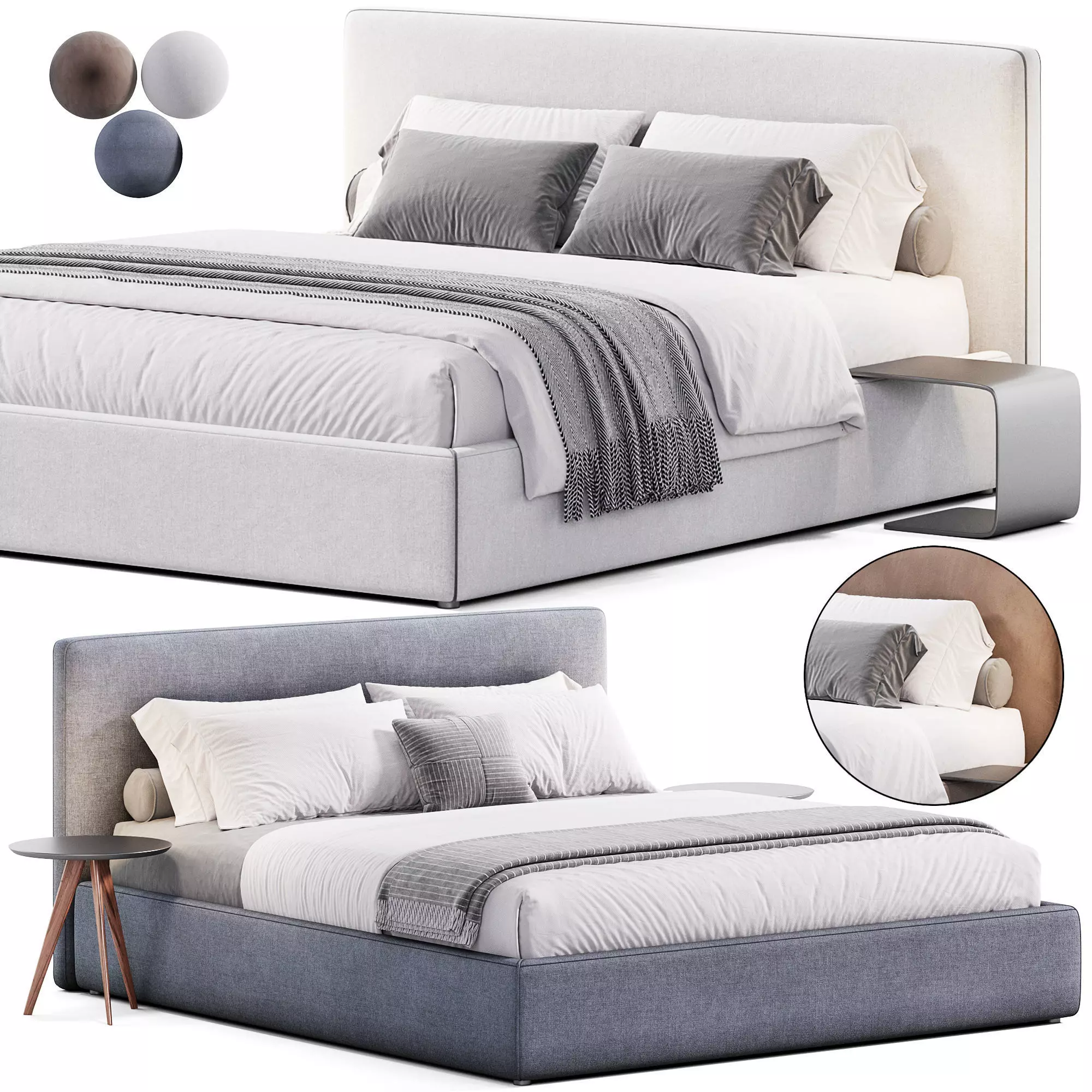 Bodema Upholstered Bed 3D model