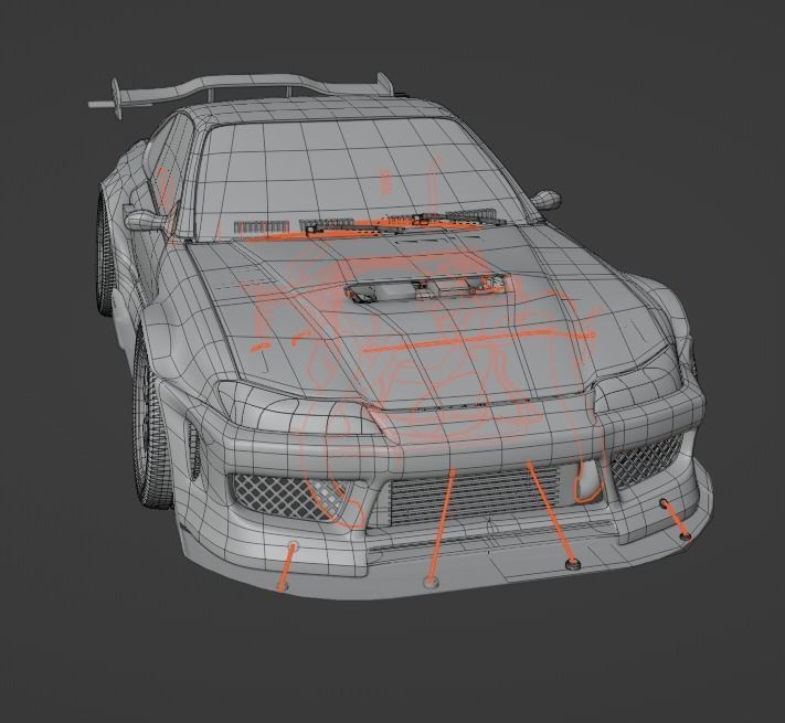 Nissan Silvia s15 custom 3D model_11