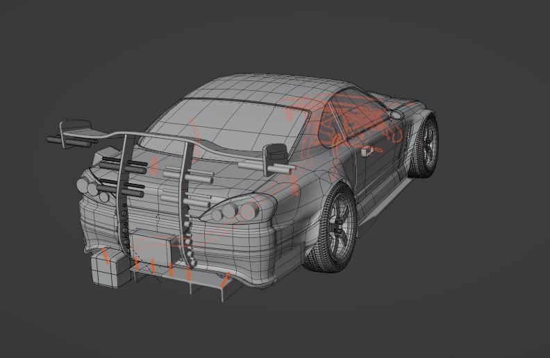 Nissan Silvia s15 custom 3D model_10