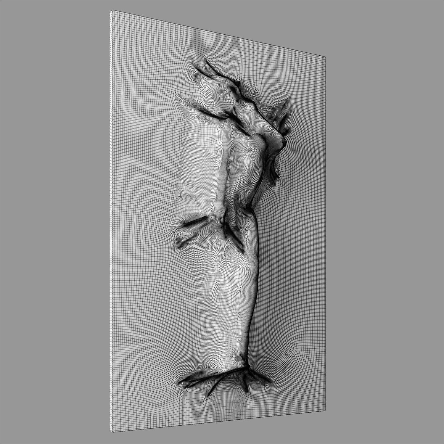 Bas relief Woman on the Wall 3D model_9
