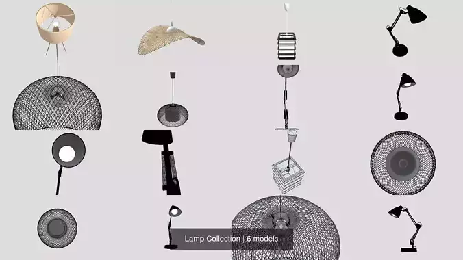 Lamps - 6 3D Model Collection Lamps - 6 3D Model Collection