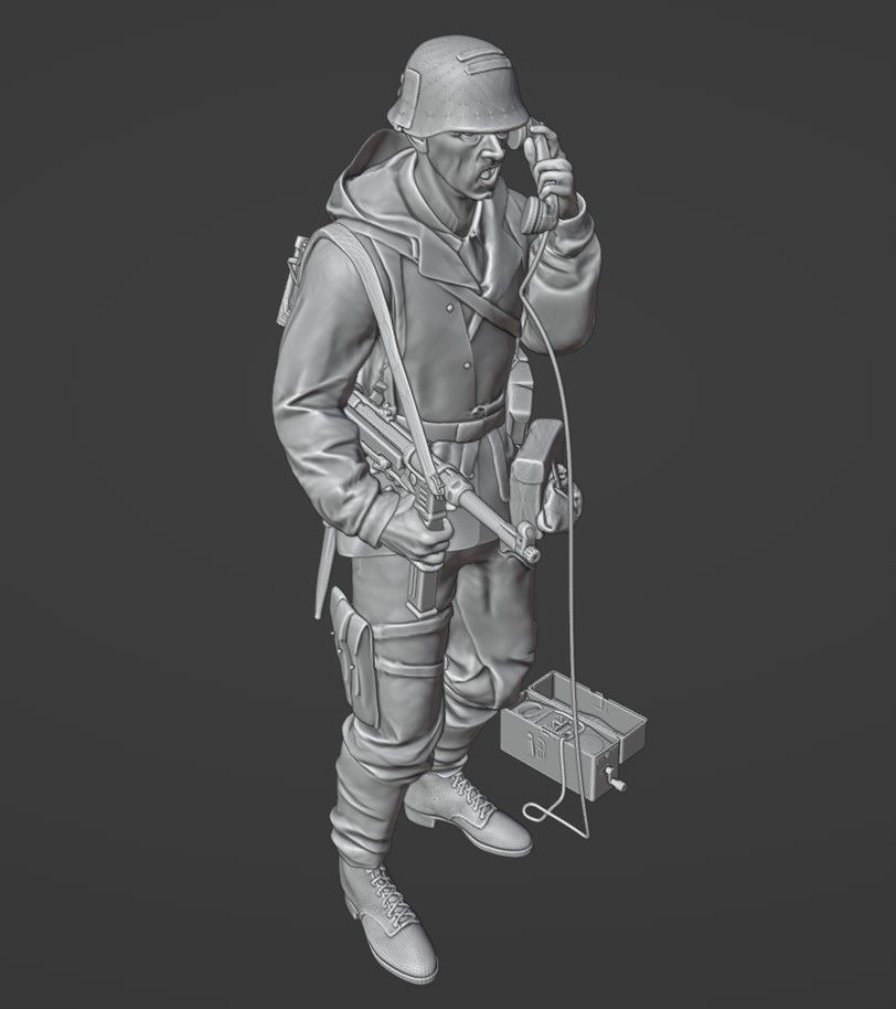 german support with Field telephone 1-35 3D print model_5