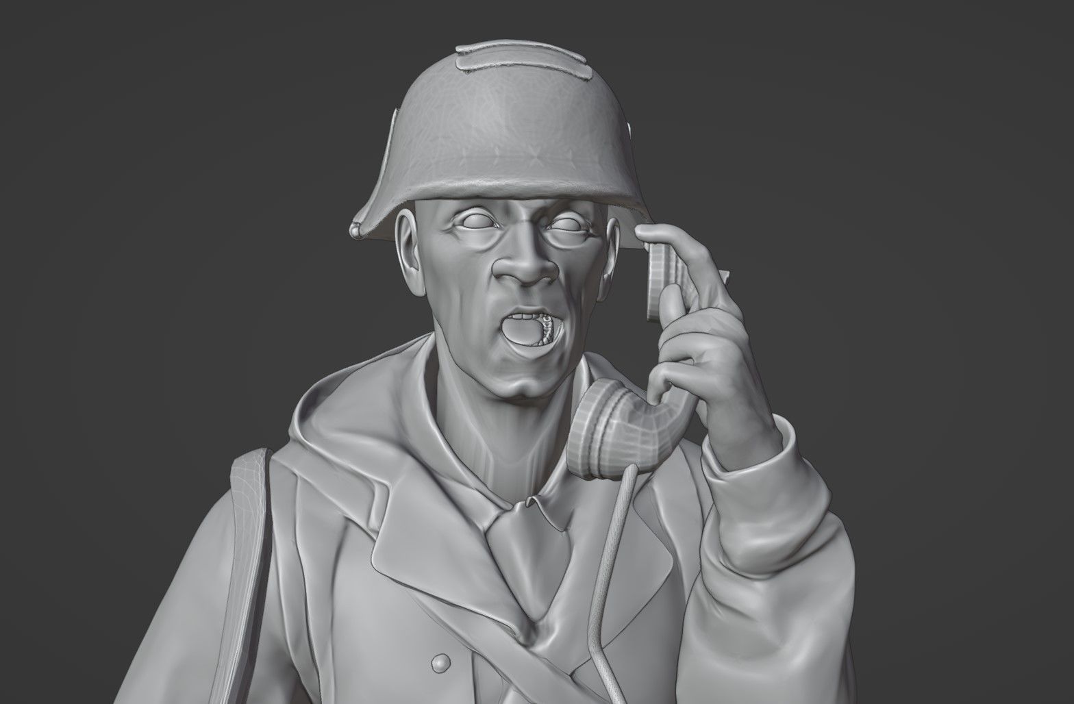 german support with Field telephone 1-35 3D print model_4
