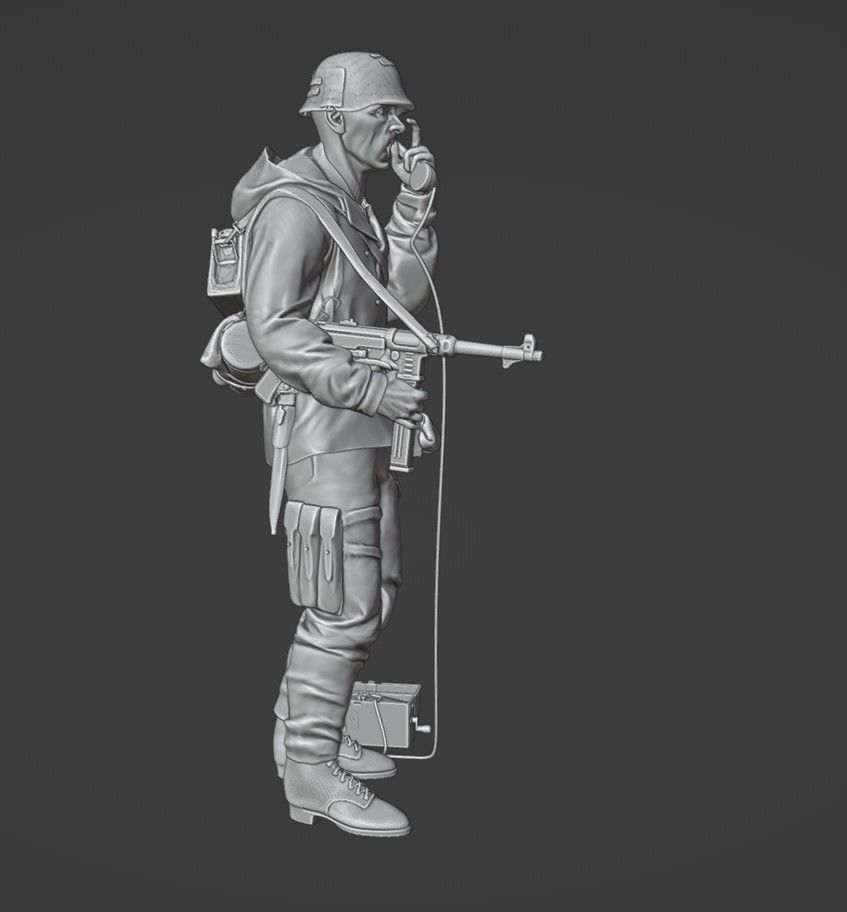 german support with Field telephone 1-35 3D print model_3