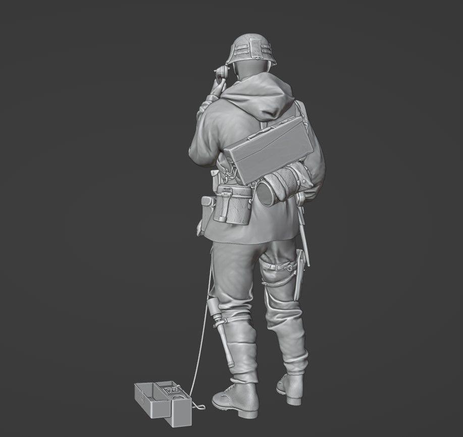 german support with Field telephone 1-35 3D print model_2