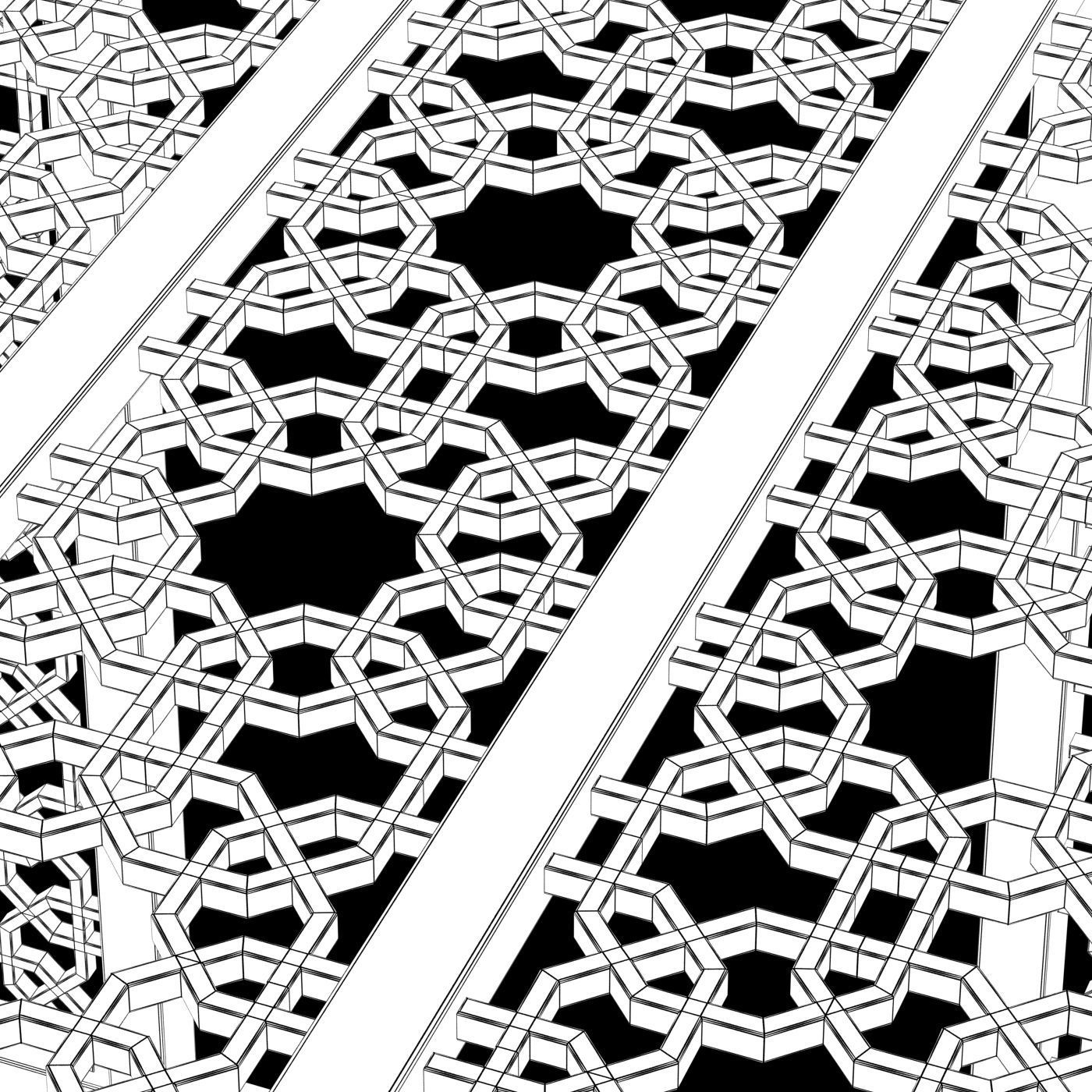 Traditional Arabic pattern gazebo 3D model_4