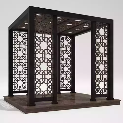 Traditional Arabic pattern gazebo 3D model