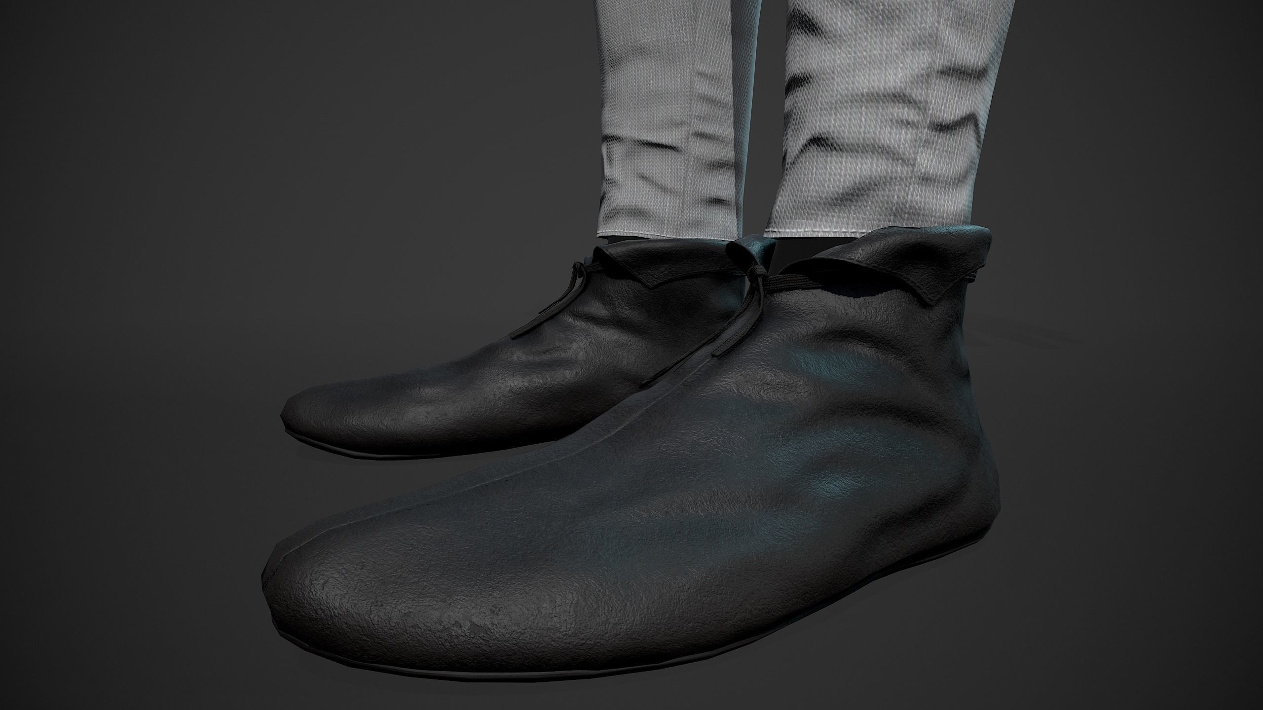 White Medieval Outfit Low-poly 3D model_6