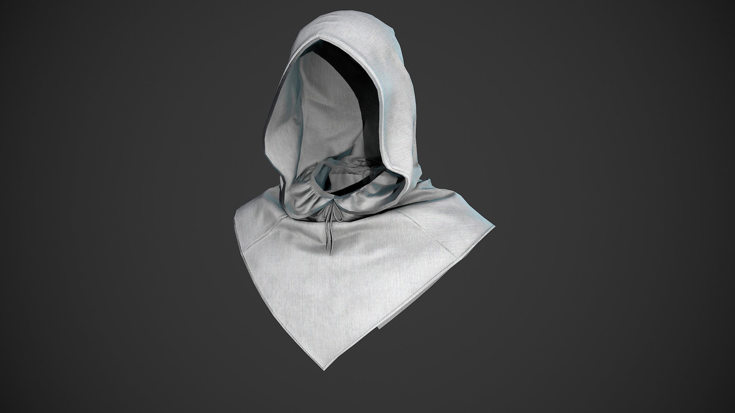 White Medieval Outfit Low-poly 3D model_13