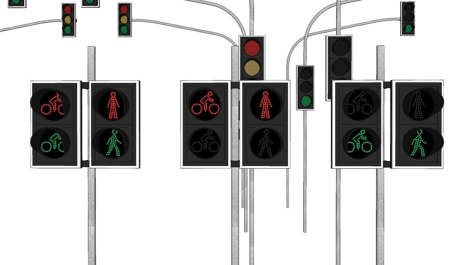 Traffic lights - Traffic - Signaling - Pedestrian - Cyclist 3D model_14