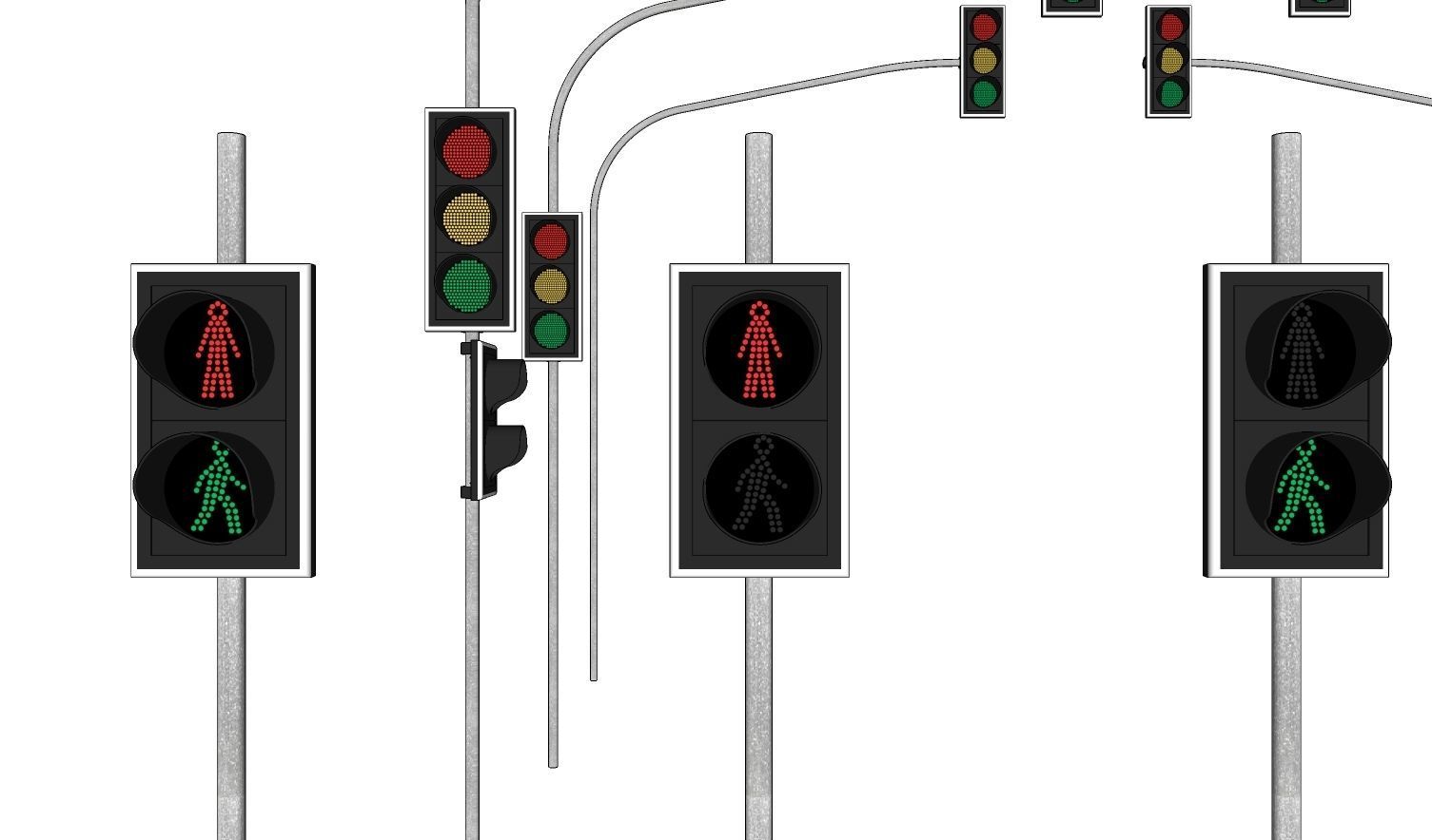 Traffic lights - Traffic - Signaling - Pedestrian - Cyclist 3D model_12