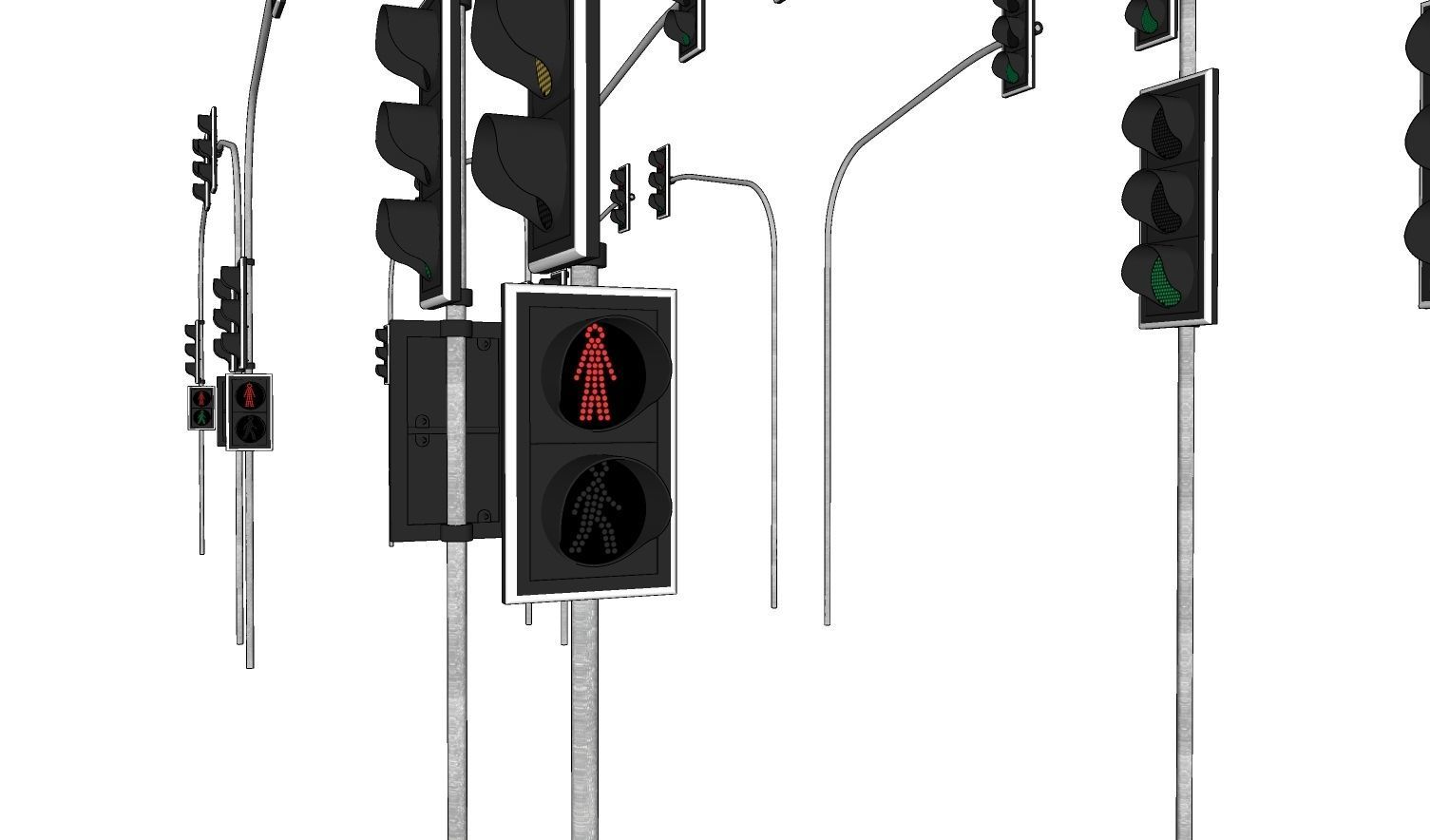 Traffic lights - Traffic - Signaling - Pedestrian - Cyclist 3D model_9