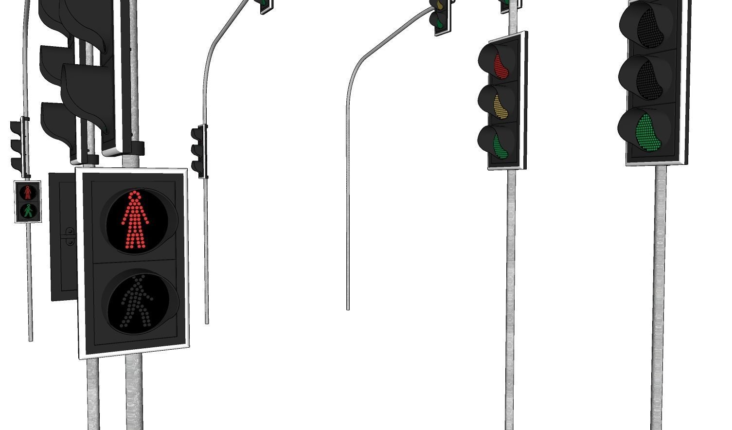 Traffic lights - Traffic - Signaling - Pedestrian - Cyclist 3D model_7