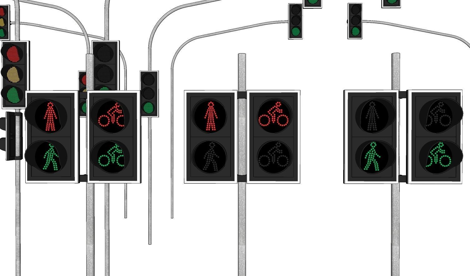 Traffic lights - Traffic - Signaling - Pedestrian - Cyclist 3D model_15