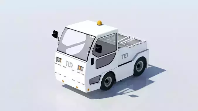 Small JET 16  bagagge tractor static low poly ground equipment Low-poly 3D model