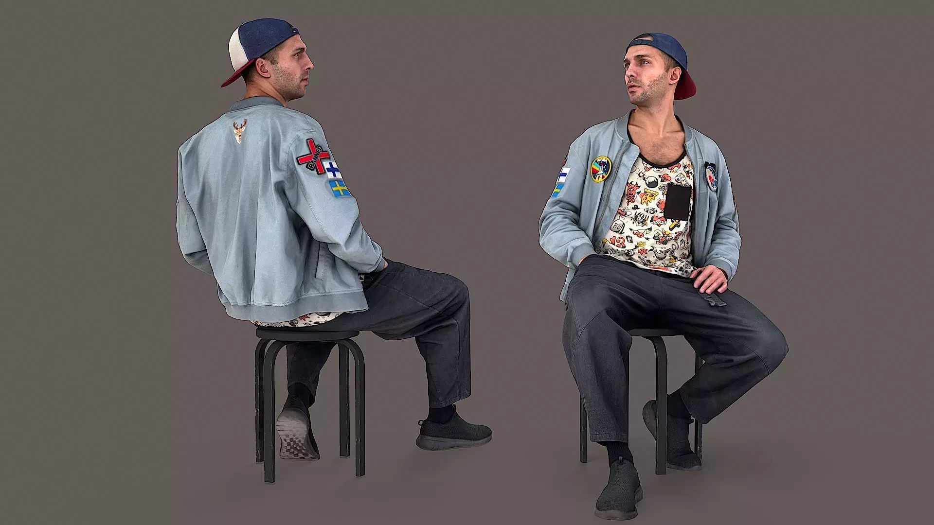 Urban Chill Boy in Casual Pose with Stylish Outfit 3D model_0