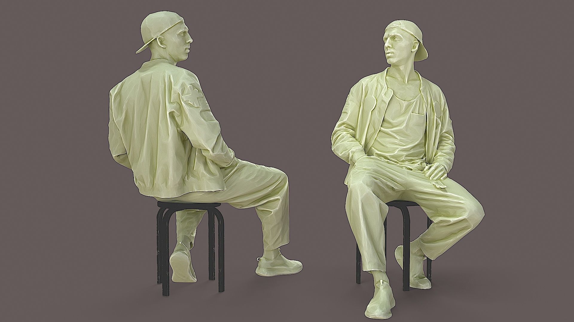 Urban Chill Boy in Casual Pose with Stylish Outfit 3D model_2