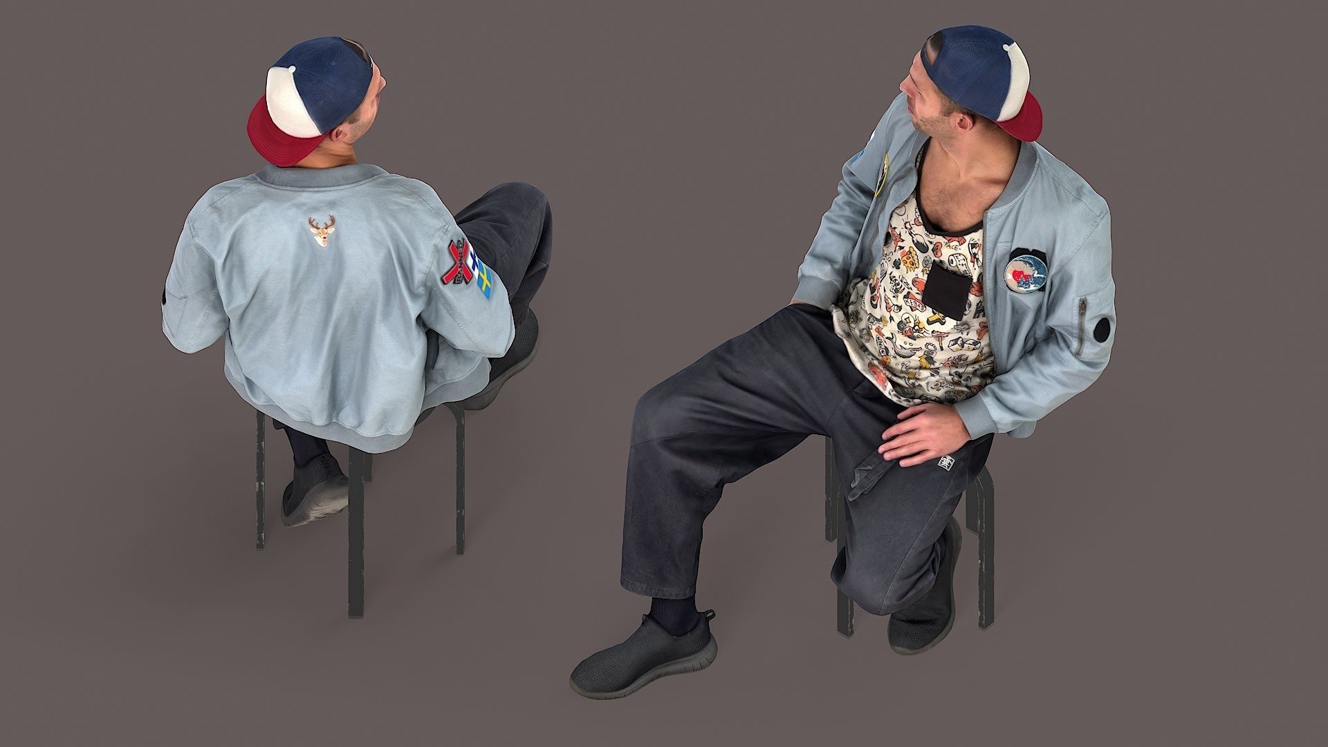Urban Chill Boy in Casual Pose with Stylish Outfit 3D model_4