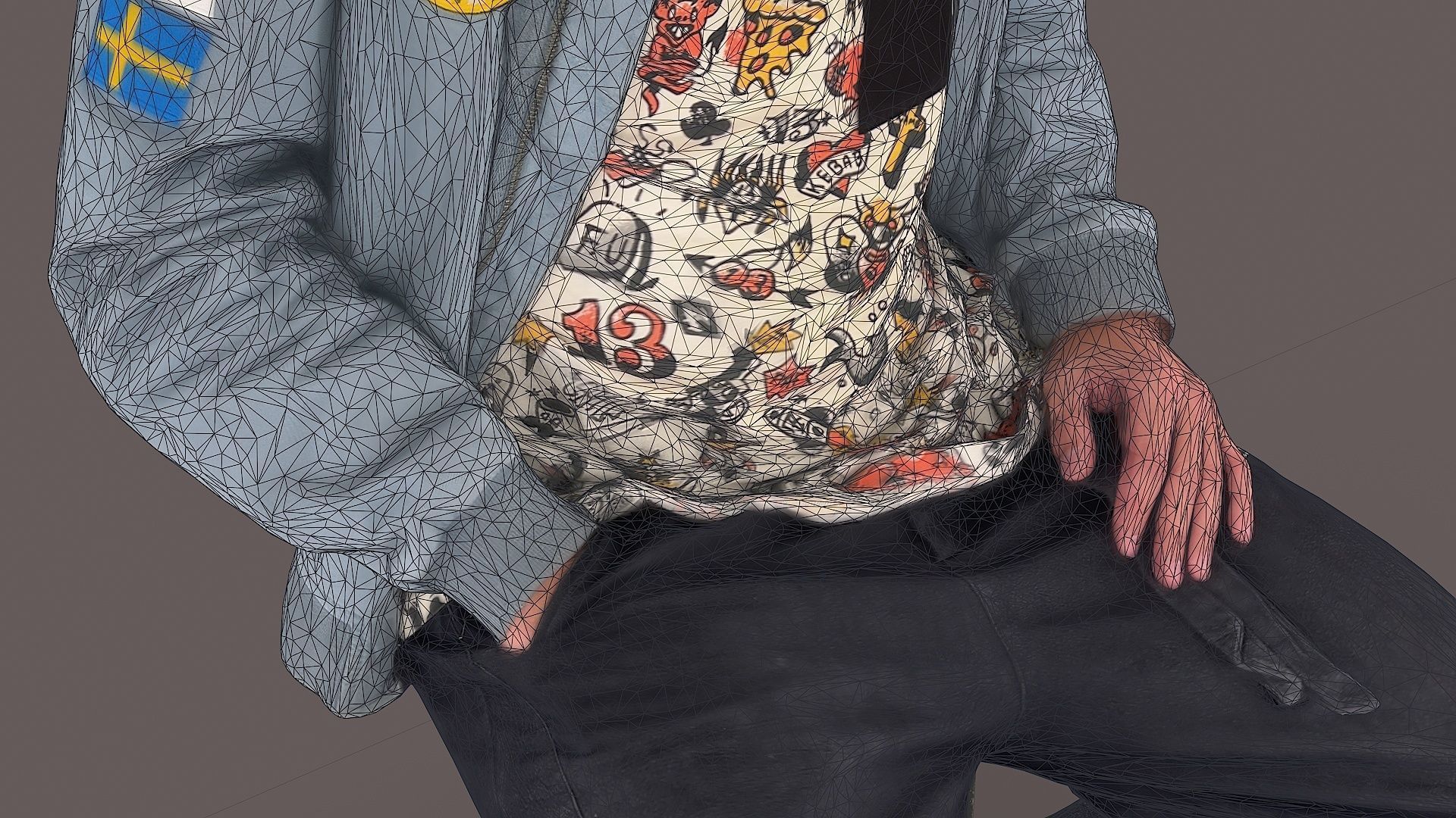 Urban Chill Boy in Casual Pose with Stylish Outfit 3D model_10