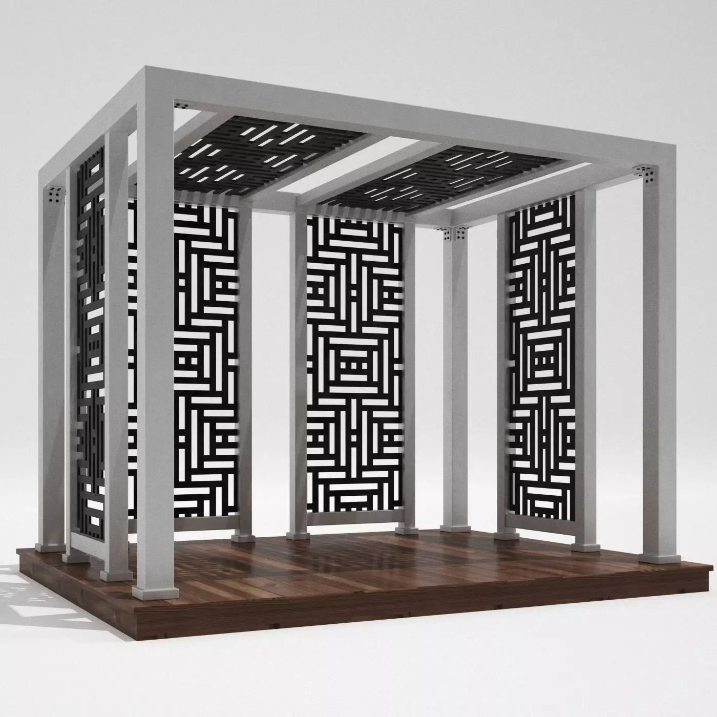 Modern pattern gazebo  3D model_0