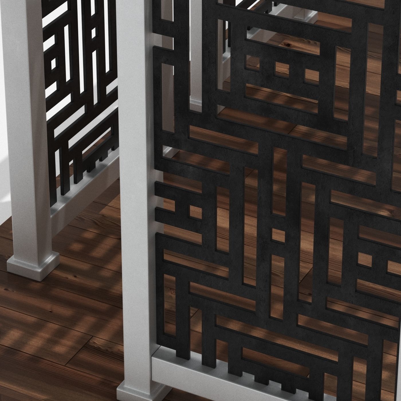 Modern pattern gazebo  3D model_3