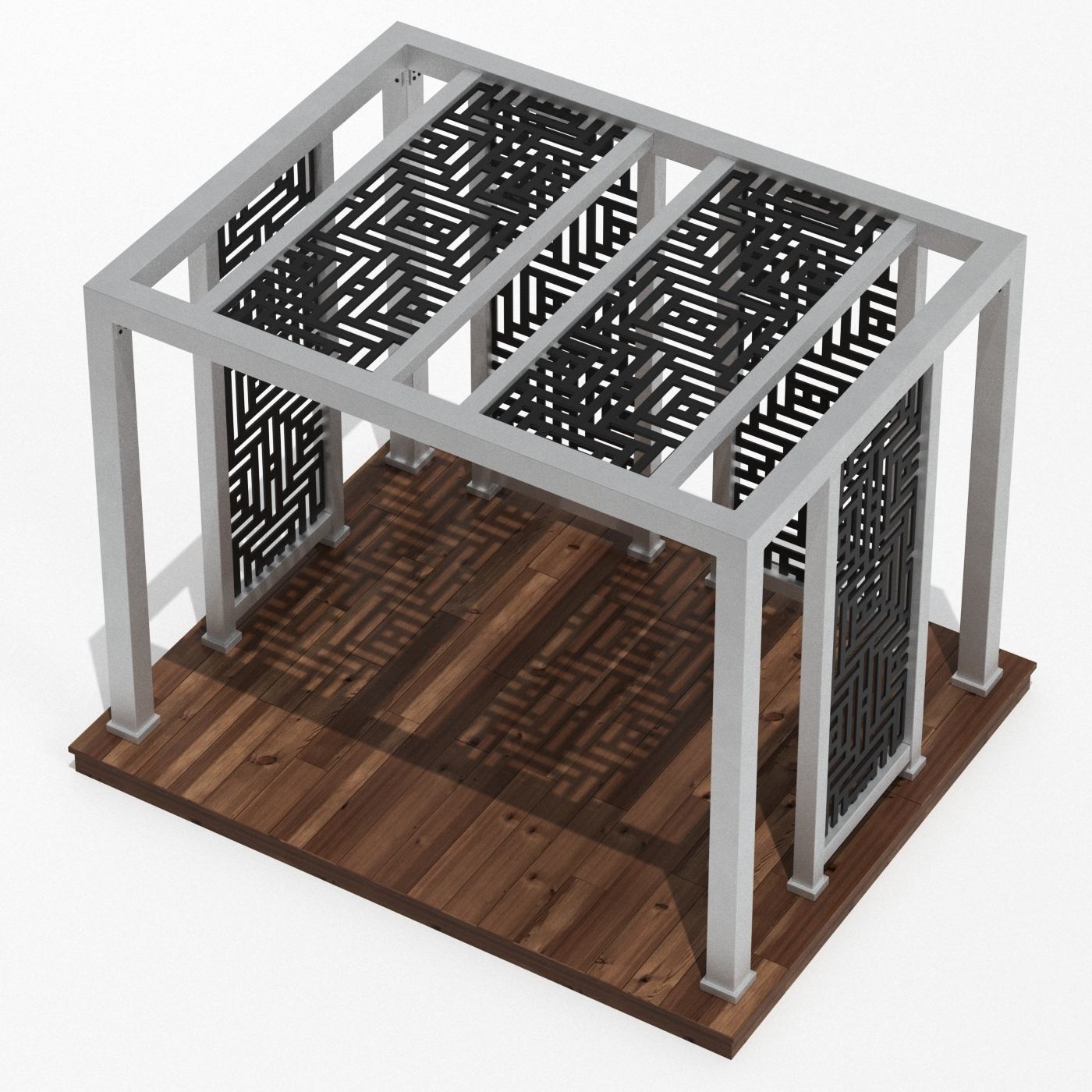 Modern pattern gazebo  3D model_1