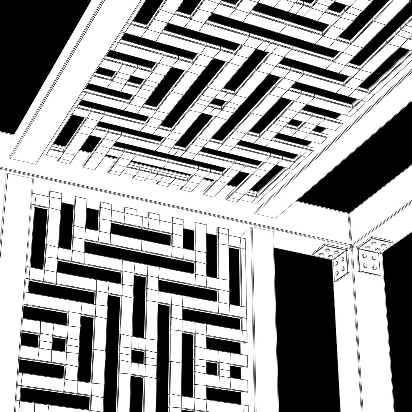 Modern pattern gazebo  3D model_7