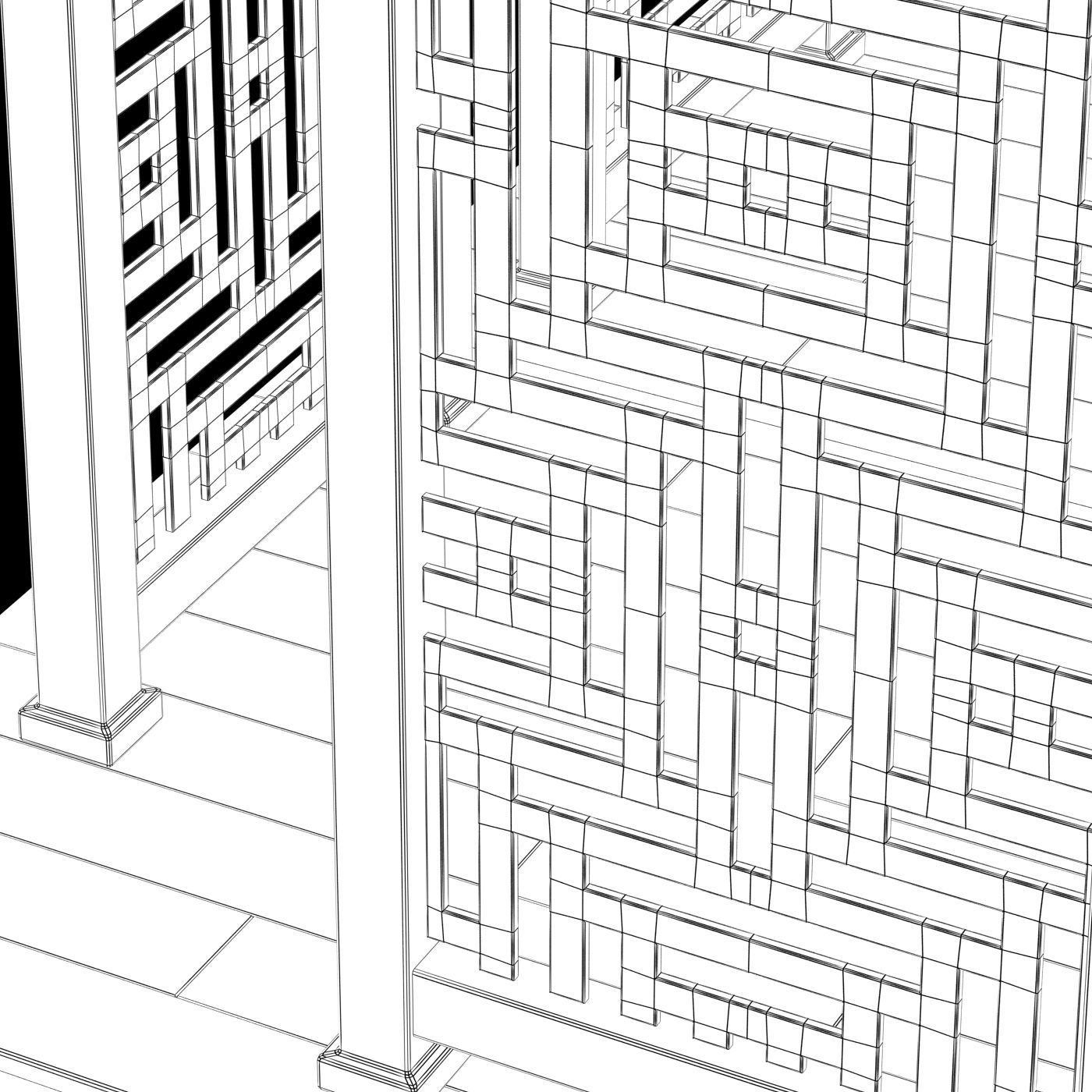 Modern pattern gazebo  3D model_4