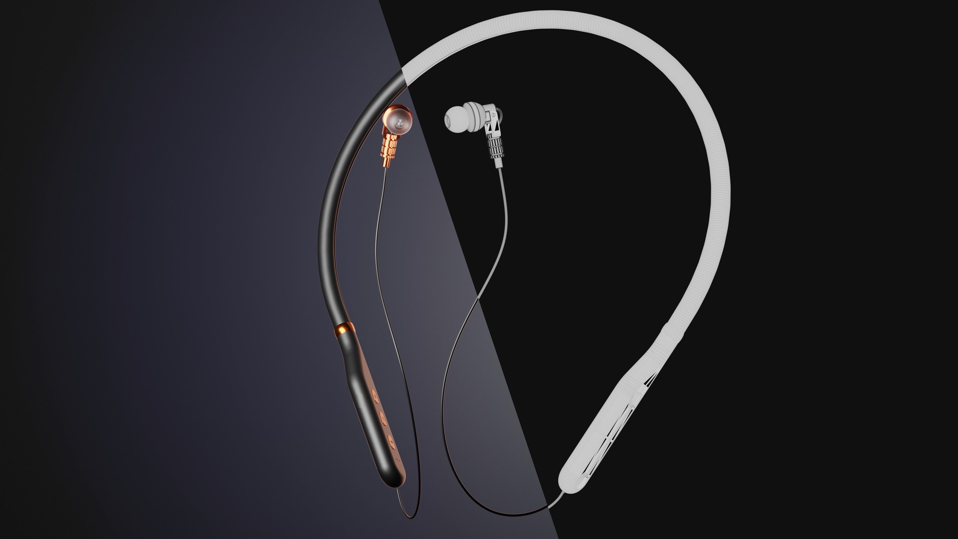 Headphones product Low-poly 3D model_9