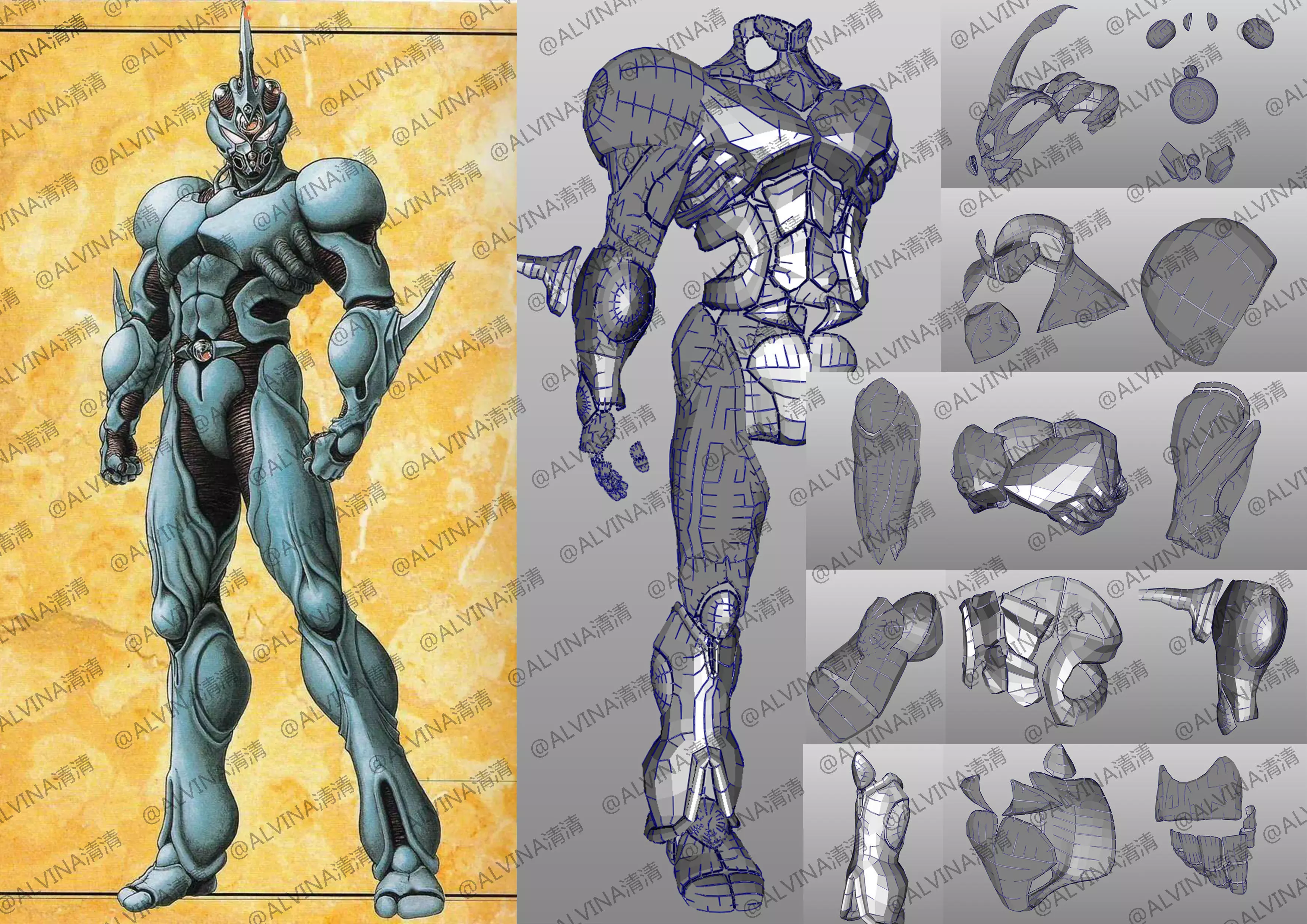 Guyver the Bioboosted - Cosplay Pepakura Foam Template Low-poly 3D model